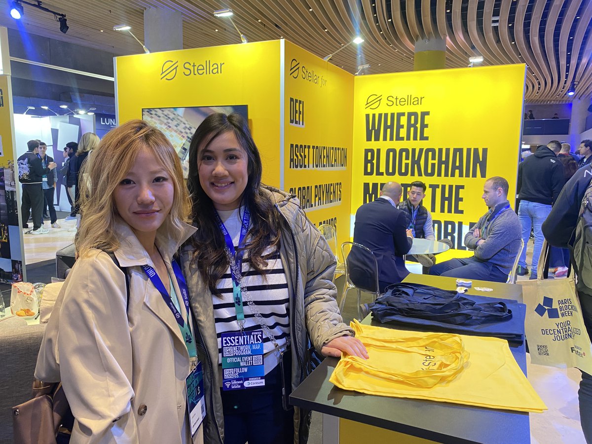 Stellar Booth was💡!   

Always love to see the @StellarOrg team at events 👀Amazing presence at @ParisBlockWeek - Their booth and after party were awesome 👏 

Hope to see you at #ETHWomen, @ETH_Toronto and @Futurist_conf this August 💖 

#PBW #ParisBlockchainWeek #Stellar #DeFi