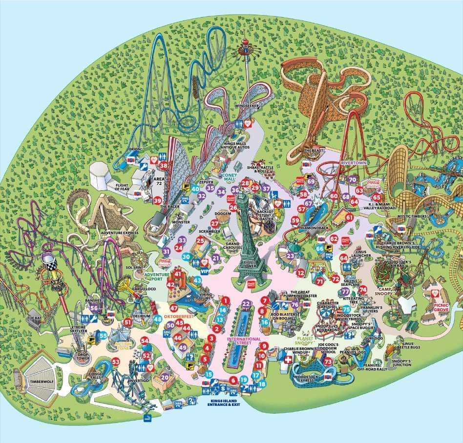 It is always an exciting time for @KingsIslandPR fans every year when the new park map is released. It's fun to look back at the maps from previous seasons and see how the park has grown since 1972. #KingsIsland