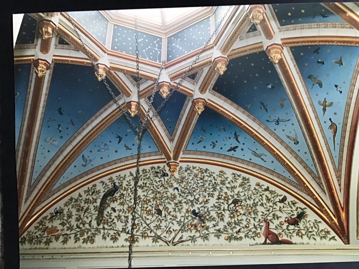Some work from 1997 when I existed on bowls of shreddies. Working alongside Peter Stoff and Campbell Smith & Co,the ceiling decoration was a copy of a William Burges ceiling in Castell Coch in Cardiff. 
#ceilingdecoration #aesopsfables #decorativearts #britishbirds #artsandcrafts