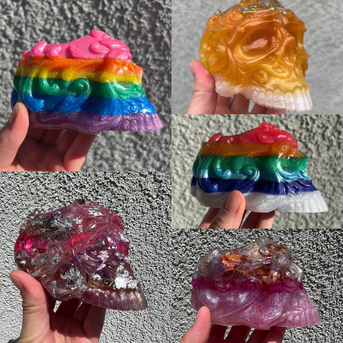 💀 AVAILABLE RESIN SKULL PEN / MAKEUP BRUSH HOLDERS 💀

These are perfect for placing on your desk or your dresser &amp; holding pens, brushes, small items, etc ✨

Checkout sublimecrystals.com 💗