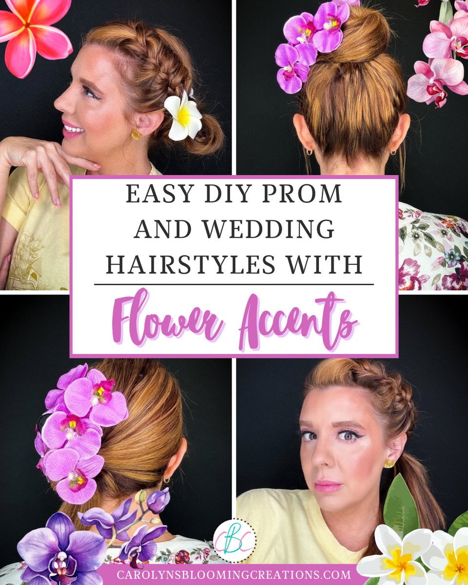 carolynjbraden's tweet image. Four flower hairstyles, two flower clips! 🌸Get my easy tutorials on my website + reels  ➡️ carolynsbloomingcreations.com/blog/2024/4/15…
#weddinghair #hairtutorials #prom