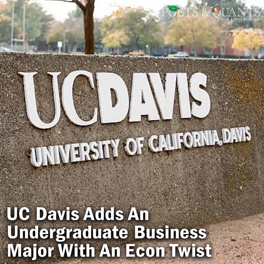 UC Davis is adding an undergraduate business major with a heavy emphasis on economics. Cohort of 250 students will begin in fall of 2025.

Read More: bit.ly/49T3w6t

@ucdavismba
#mba #mbastudent #mbaprogram #businessschool #undergraduate #economics #usdavis