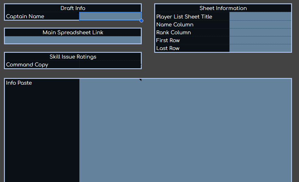 taldux's tweet photo. https://t.co/9Kz9IY19C3
Draft Sheet Template!

Plan out your draft procedures as a captain using this sheet. Enjoy! https://t.co/lVFNtAjgUB