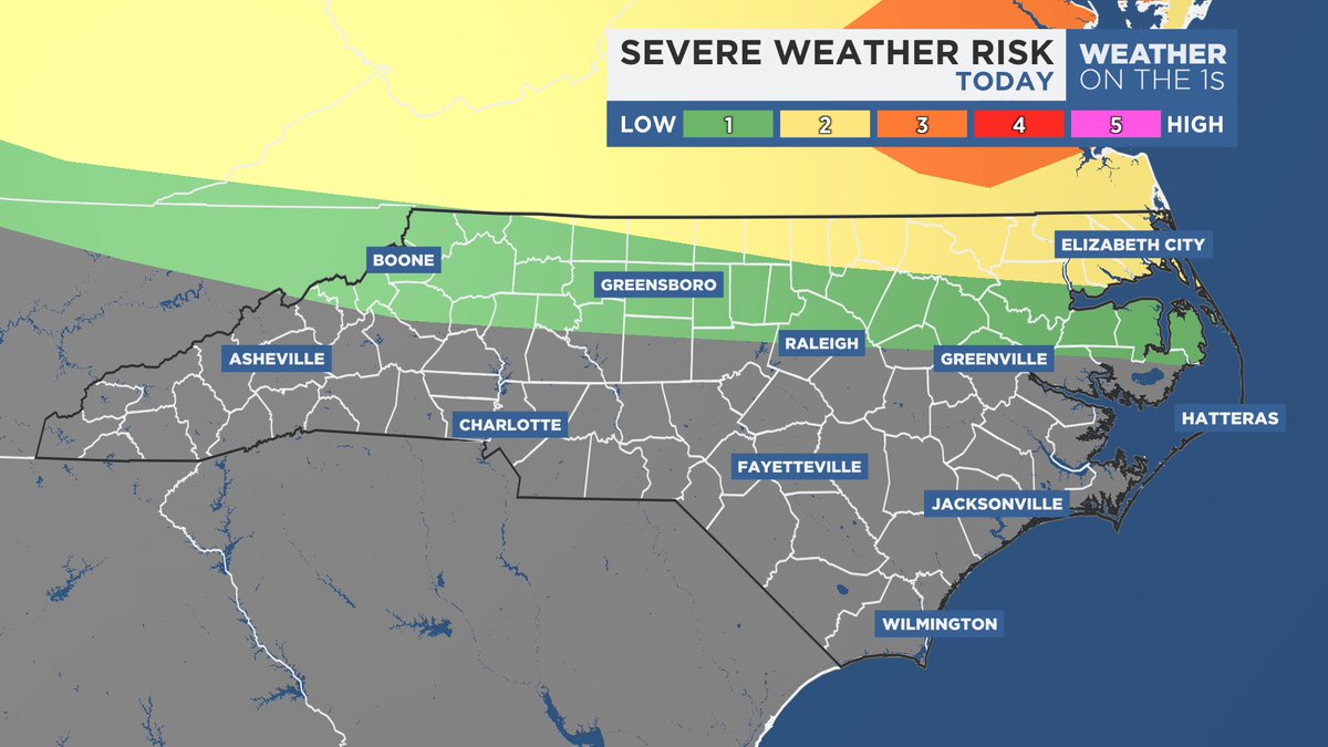 The mid-afternoon SPC outlook for strong to severe storms. #SpectrumNews1 #ncwx
