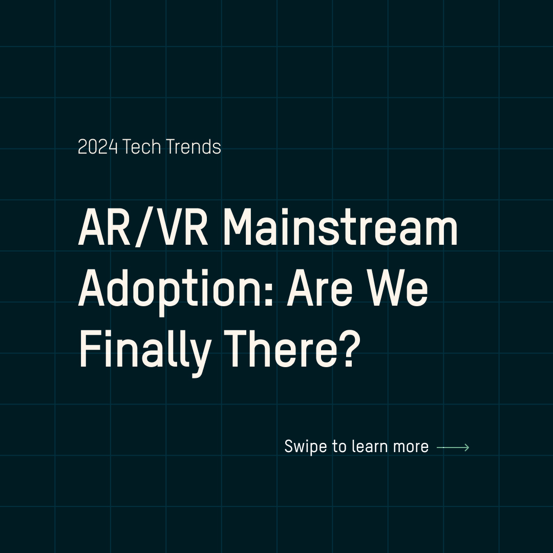 rhythmagency's tweet image. There&apos;s been plenty of hype around AR/VR, but it’s yet to go mainstream. This year, things are looking different. → tinyurl.com/ARVRAreWeThere…
.
.
.
#RhythmAgency #Technology #TechTrends2024 # ARVR #VirtualReality #AugmentedReality