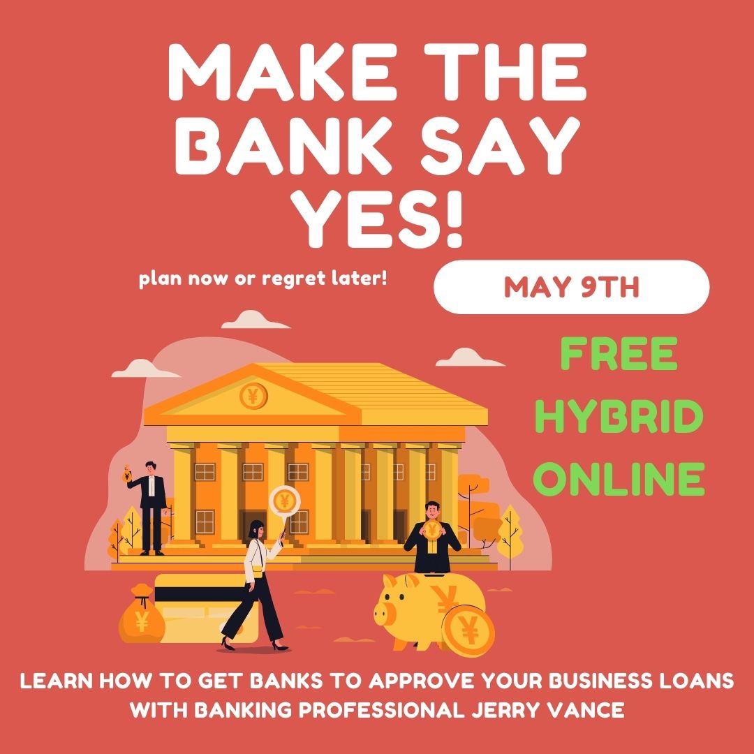 Join us for 'Make the Banks Say Yes!'
Calling all small business owners in Lubbock, Texas! 
Are you looking to secure a bank loan but not sure where to start?  we've got you covered!  #SmallBusiness #LubbockTexas #BankLoans #MakeTheBanksSayYes

#SmallBusinessOwners