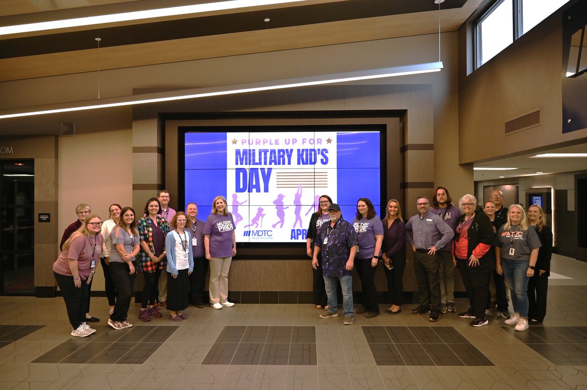 Today is Purple Up for Military Kids Day! MDTC is proud to support our military students and their families for their service to our country.