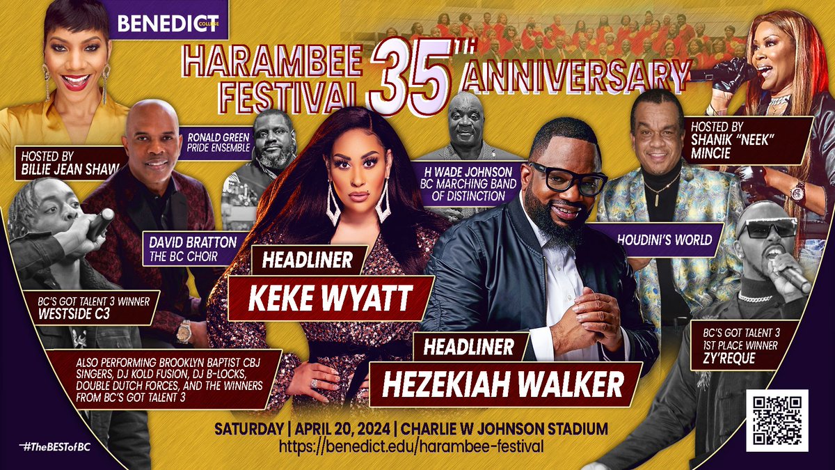 The 35th Annual Harambee Festival is THIS Saturday! This year's festivities feature Keke Wyatt and Bishop Hezekiah Walker. Tickets are on sale at buff.ly/3vK7EHV.
