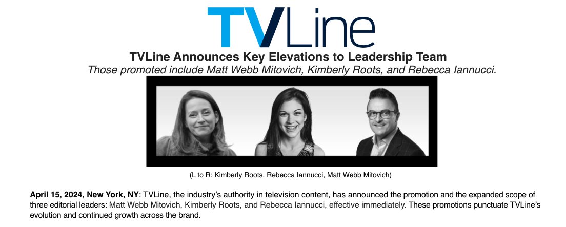 Some very exciting personal news: I've been promoted to editor-in-chief at @TVLine. pmc.com/news/tvline-an…