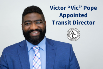 Victor 'Vic' Pope appointed ACCGov Transit Director. Born in Athens, he's a 17-year veteran of the department and has served as Interim Director since September 2023. Details at accgov.com/news