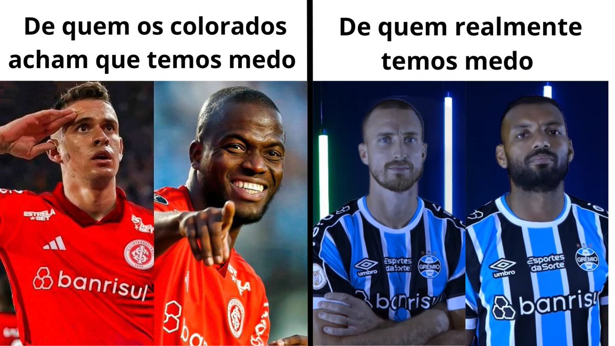 Eles realmente acham que a gente tá com medo é do Borré e Valencia kkkkk