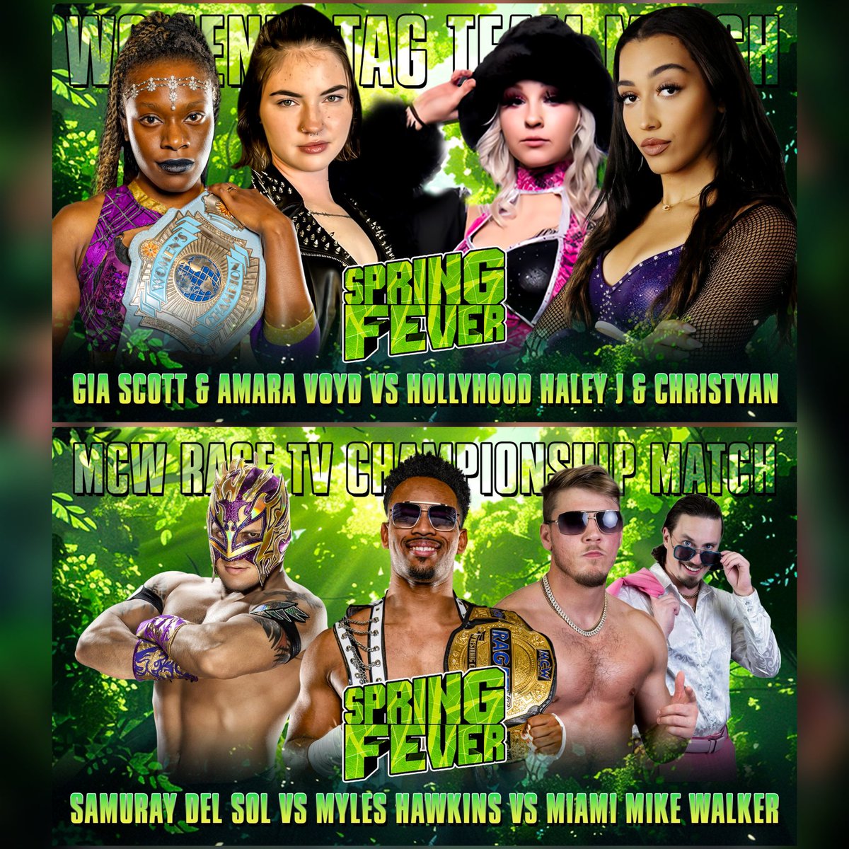 Night 2️⃣ of the 2024 #MCWSpringFever rolls into the Hollywood VFD🚒 in Hollywood, #Maryland THIS SATURDAY NIGHT‼️ 🎟️ linktr.ee/mcwprowrestling 🎟️ The enemy of my enemy is my friend 👀 See @AmaraVoyd & #MCW Women’s Champion @TheGiaScott take on Christyan of Sexy & Blessed and the…