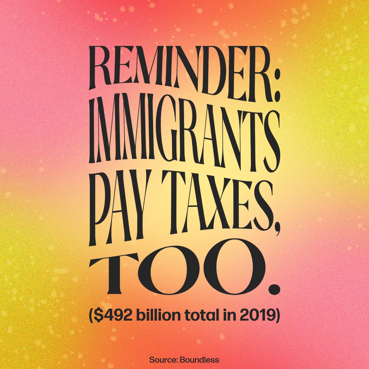 Reminder: undocumented immigrants contribute billions in taxes annually, supporting vital programs like Medicare and Social Security. Despite their contributions, they are denied access to services they help fund. We all must have access to the resources we need to thrive.