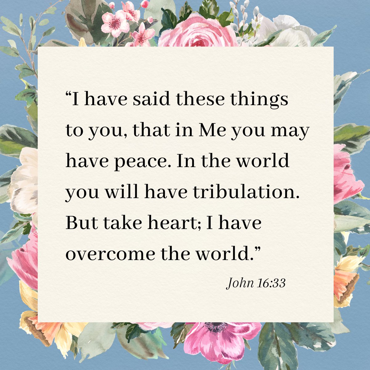 “But take heart, I have overcome the world” ✝️🤍 #verseoftheday #monday #bibleverse #biblestudy #encouragement #peace #thankYouJesus 🙌🏼