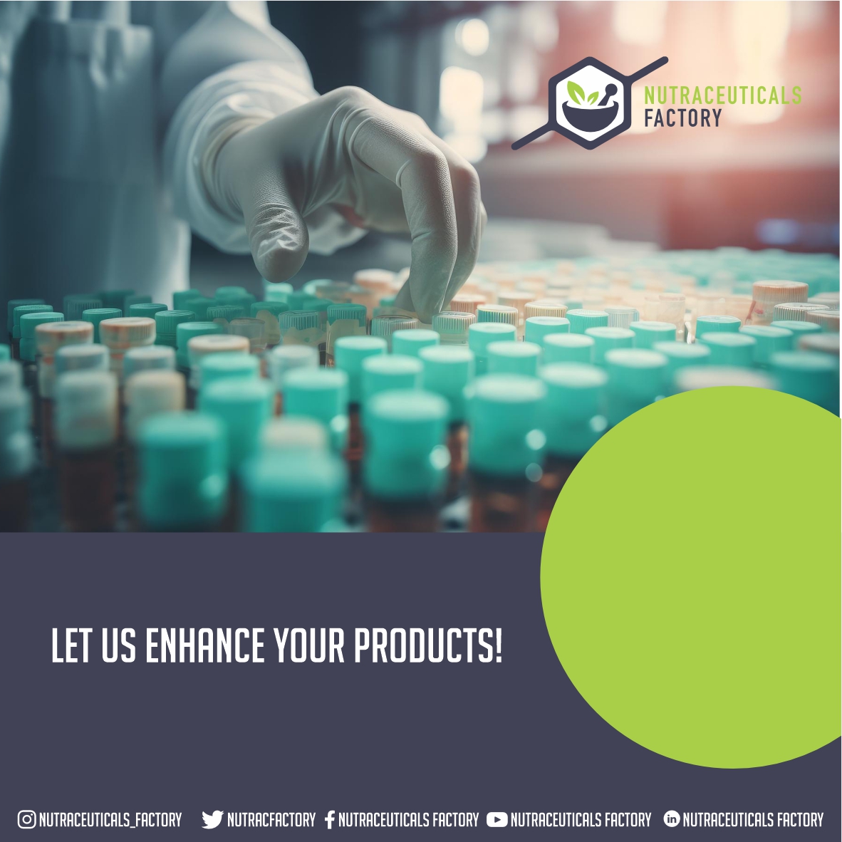 Do you want more information? Contact us by CALLING US: +1 727 692-7294 info@nutraceuticalsfactory.com

#NutraceuticalsFactory #Nutraceuticals #usa #florida #privatelabeling #productdevelopment #manufacturing #privatelabelnutraceuticals #nutraceuticalsupplement #manufacturer