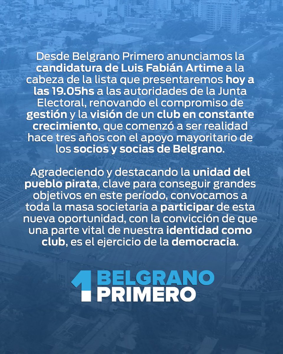 Convocamos a todos los socios y socias de Belgrano a participar y renovar la ilusión para seguir construyendo el club que soñamos.

¡Vamos por mucho más, Piratas! 🏴‍☠️