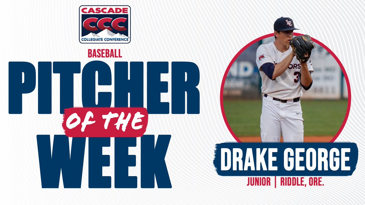 Drake George threw seven shutout innings with eight strikeouts against No. 2 LSU Shreveport to earn his second CCC Pitcher of the Week honor this season!