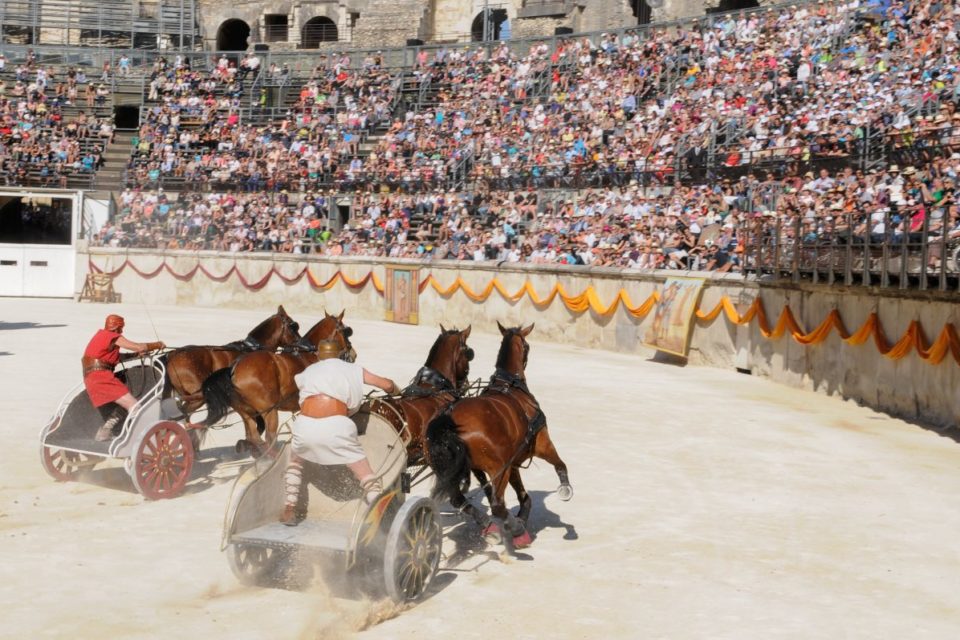 Roman Days at the beginning of May each year, in the Arena of Nîmes, south of France