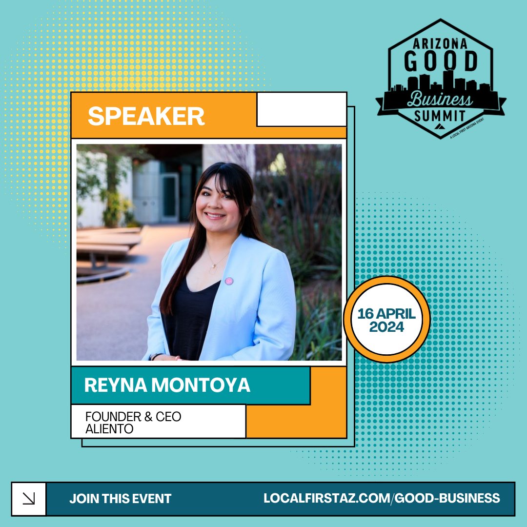 🌟 Tomorrow our founder and CEO, Reyna, will be speaking at the Arizona Good Business Summit! 🙌 The Arizona Good Business Summit is a chance for local business owners to be seen, heard, and make a change in the landscape of Arizona. @LocalFirstAZ #alientoaz