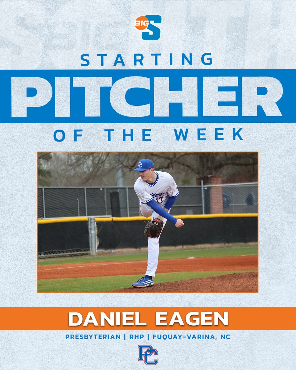 He allowed just one run on four hits while striking out 9⃣ to earn the win against Winthrop 🔥 @BlueHoseBSB's Daniel Eagen is the #BigSouthBase Starting Pitcher of the Week!