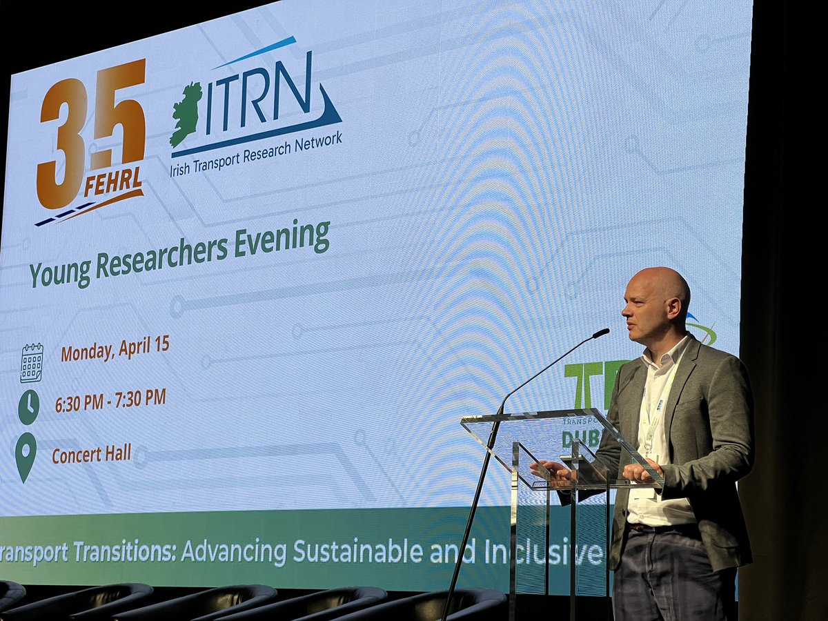 Day 1 of <a href="/TRA_Conference/">TRA Conference</a> was topped off with a nice reception for Young Researchers hosted by <a href="/itrn_ie/">ITRN.ie</a> &amp; <a href="/fehrlcomms/">FEHRL communications</a>. <a href="/itrn_ie/">ITRN.ie</a>. Chair Enda Murphy gave everyone a “céad míle fáilte”! #TRA2024