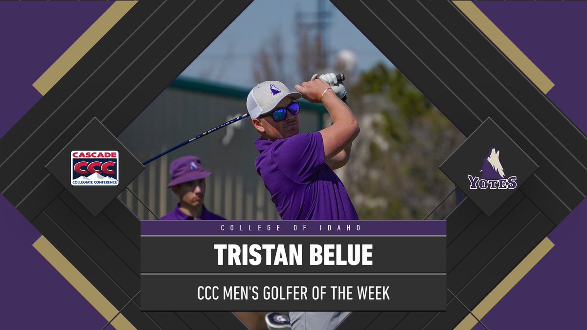 MGOLF | Congratulations to Tristan Belue on being named the CCC/RIZE Laboratory Men's Golfer Athlete of the Week. #ComeWinWithUs