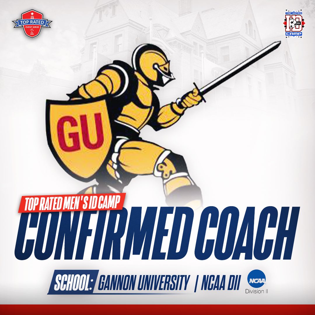 topratedseries's tweet photo. Top Rated Men's ID Camp Confirmed Coach 👊

Gannon University (NCAA DII) will be in attendance at this years Men's ID Camp! 👀

May 15th &amp; 16th: Mississauga Sports Zone (Hershey Field 1 &amp; 2)📍

Secure your spot now at https://t.co/vipzEld4Tj

#TopRatedSeries #IDcamp https://t.co/uHCTSgtk12