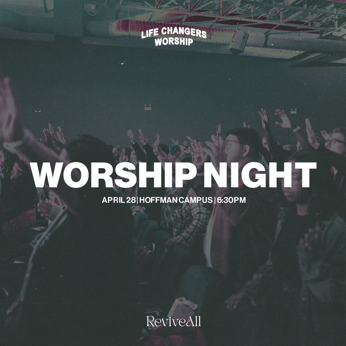 lcwrshp's tweet photo. Save The Date 🗓️
Our Worship Night is happening at our Hoffman Campus, on April 28 at 6:30PM 🖤 Send this to someone who needs to be there 🤳 https://t.co/xUj7WB6svw