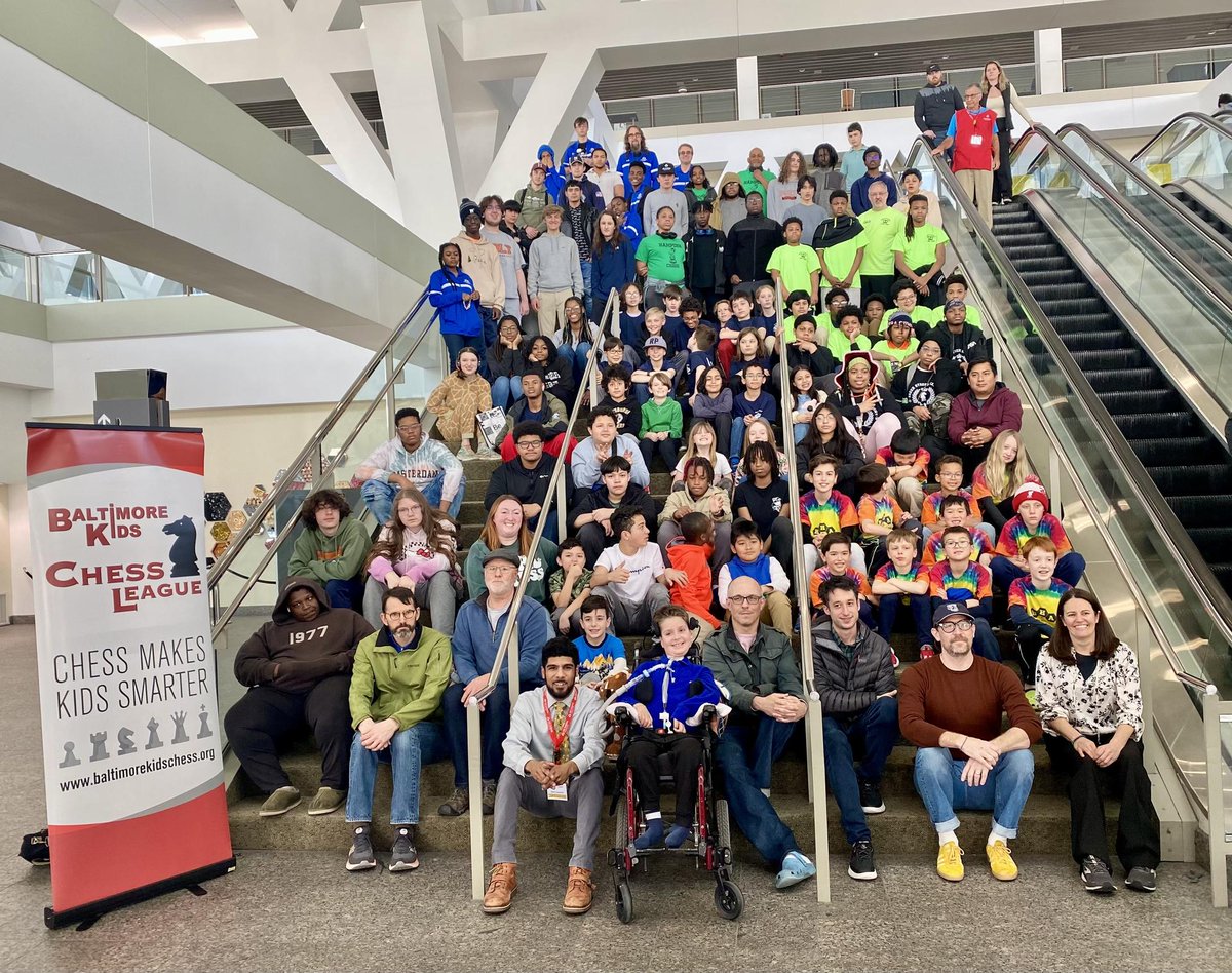 BaltCitySchools's tweet photo. Congratulations to all 122 City Schools students who are part of the Baltimore Kids Chess League for their participation in the K12 US Chess Nationals Championship held at the Baltimore Convention Center. Players from Bard, Calvin Rodwell, Cross Country, Dunbar, Frederick Douglass, Green Street, Hampden, Hampstead Hill, John Ruhrah, Lakeland, North Bend, Patterson, Poly, Roland Park, and Thomas Johnson participated.