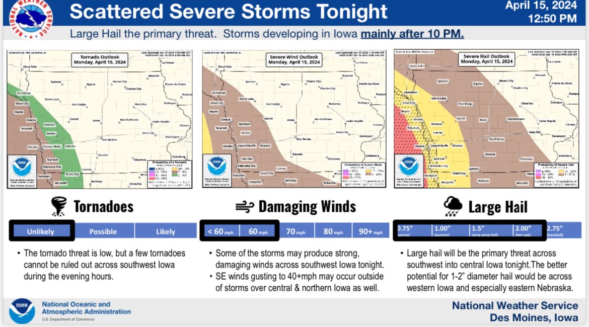 madisonemc's tweet photo. ***Weather Update***

Madison County is expected to see severe weather after 11pm tonight. Please have multiple ways to get notifications in the evening hours. This includes the Smart 911 app.

Tuesday’s storm will see hail, strong winds and possibilities for tornadoes. This system is projected to be in our area around 10am. Please plan now for weather including pets at home, securing your outdoor furniture and travel plans in the event of closures. 

We will continue to monitor these storms over the next 24 hours. 

@EarlhamSchools @WintersetSchool 
@I35Roadrunners @WMadisonian