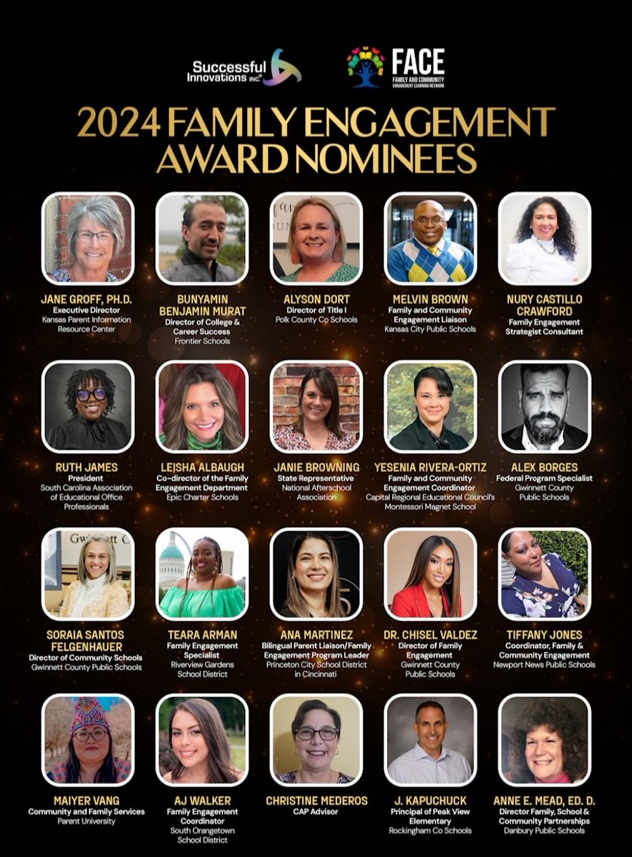 Join us in celebrating these amazing practitioners for their unwavering commitment to family, school, and community partnerships! #facelearning