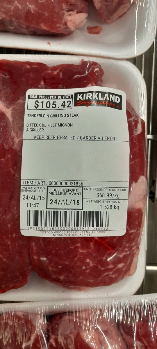 Costco Kingston Ontario today. Not mislabeled. 
How can anyone afford to eat steak in restaurants?  I certainly can't even buy this. 
#FuckTrudeau #FuckWEF