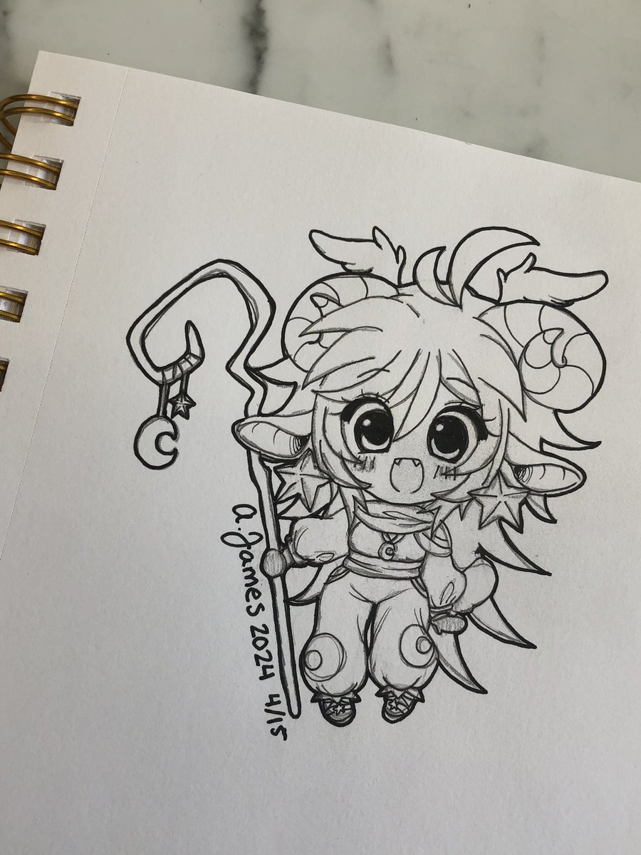 Just got off of work a little bit ago and hanging out at B&N to draw! It’s one of my favorite pastimes ahhh so relaxing!~ 
Also the more I draw out Fantasy RPG Neo, the more in love I am with the design! ૮꒰⸝⸝>  ̫ <⸝⸝꒱ა 🐑🌟