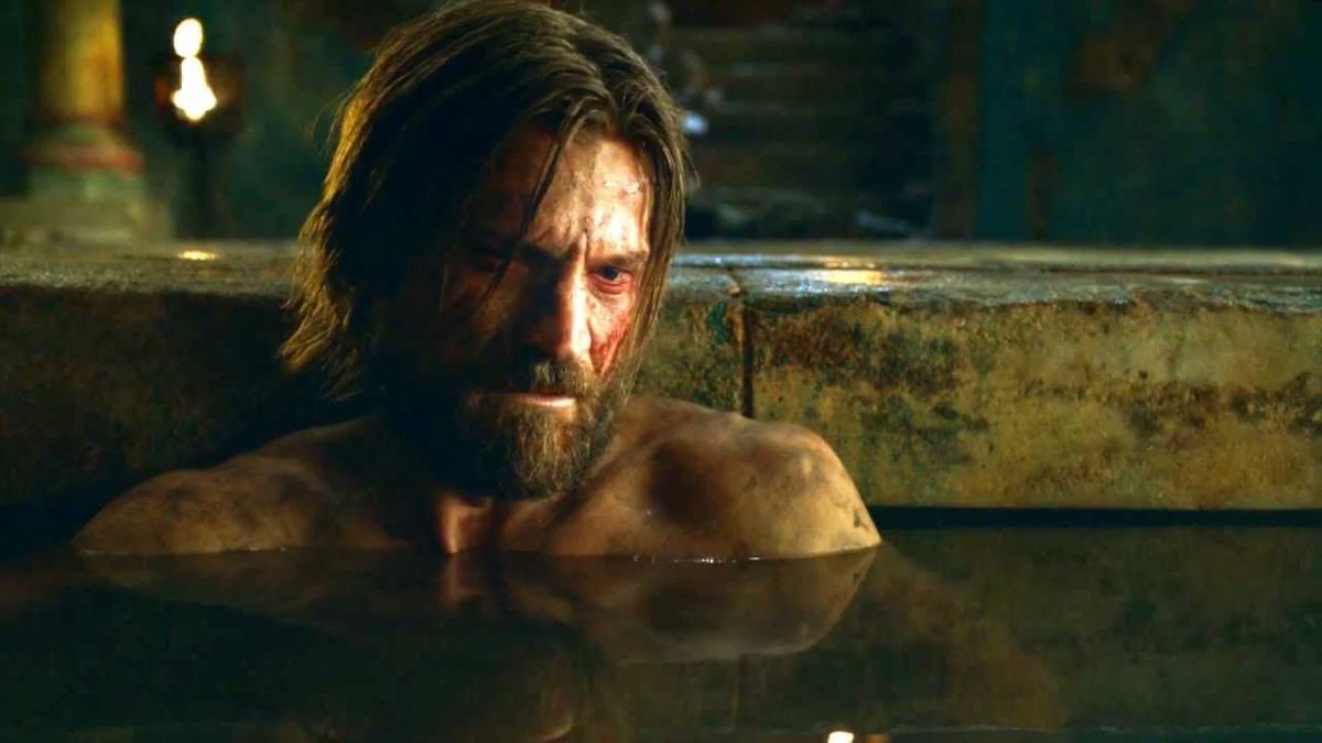 ChivalryGuild's tweet photo. As much as I trash it, GoT had big moments. But it proved it wasn't for real after the hot tub revelation from Jaime Lannister. That scene was a promise of big things. 

But then the showrunners gave him almost nothing to do for 5+ seasons, other than stand around kind of mopey. https://t.co/J5asGtWLQU