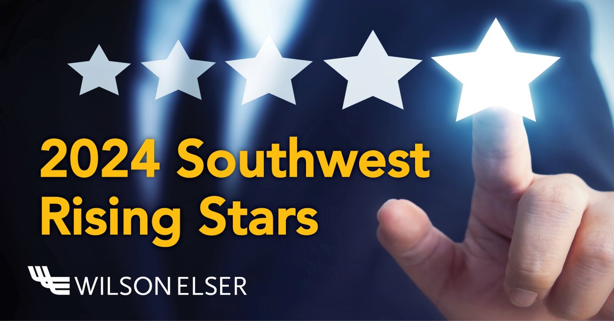 Congrats to Taylor Allin on being named as a 2024 @SuperLawyers Southwest Rising Star in the Personal Injury General: Defense category for the fourth year in a row! bit.ly/4azXV62 #WilsonElser #WilsonElserAwards #SuperLawyers