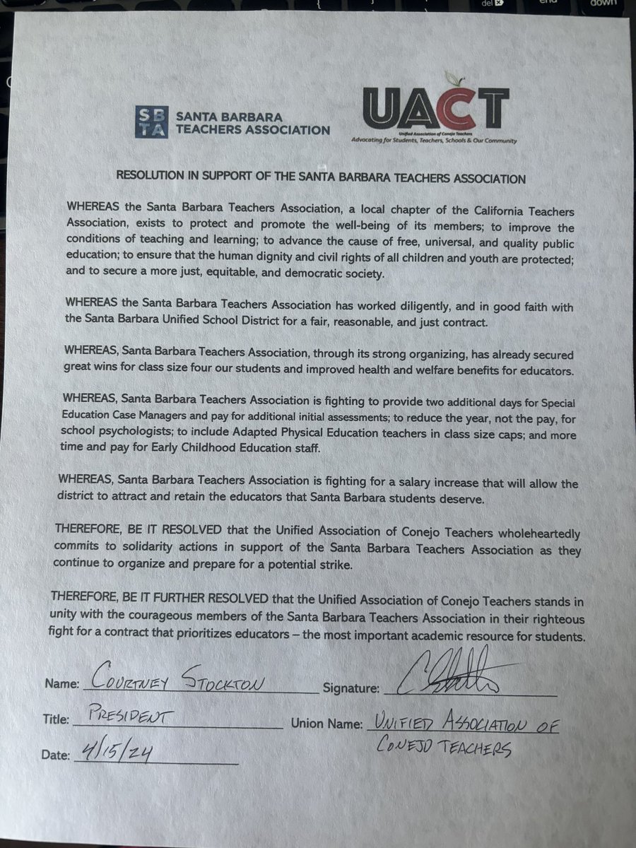 UACT stands in solidarity with SBTA.