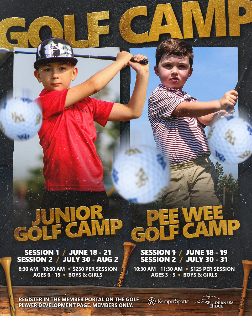 Registration is now open for the 2024 Junior & Pee Wee Golf Camps! Members can click the link below to register online through the Member Portal. 𝗥𝗘𝗚𝗜𝗦𝗧𝗘𝗥 𝗛𝗘𝗥𝗘 | bit.ly/3V3sjig #thisiskempersports #lnk #nebraska #golf