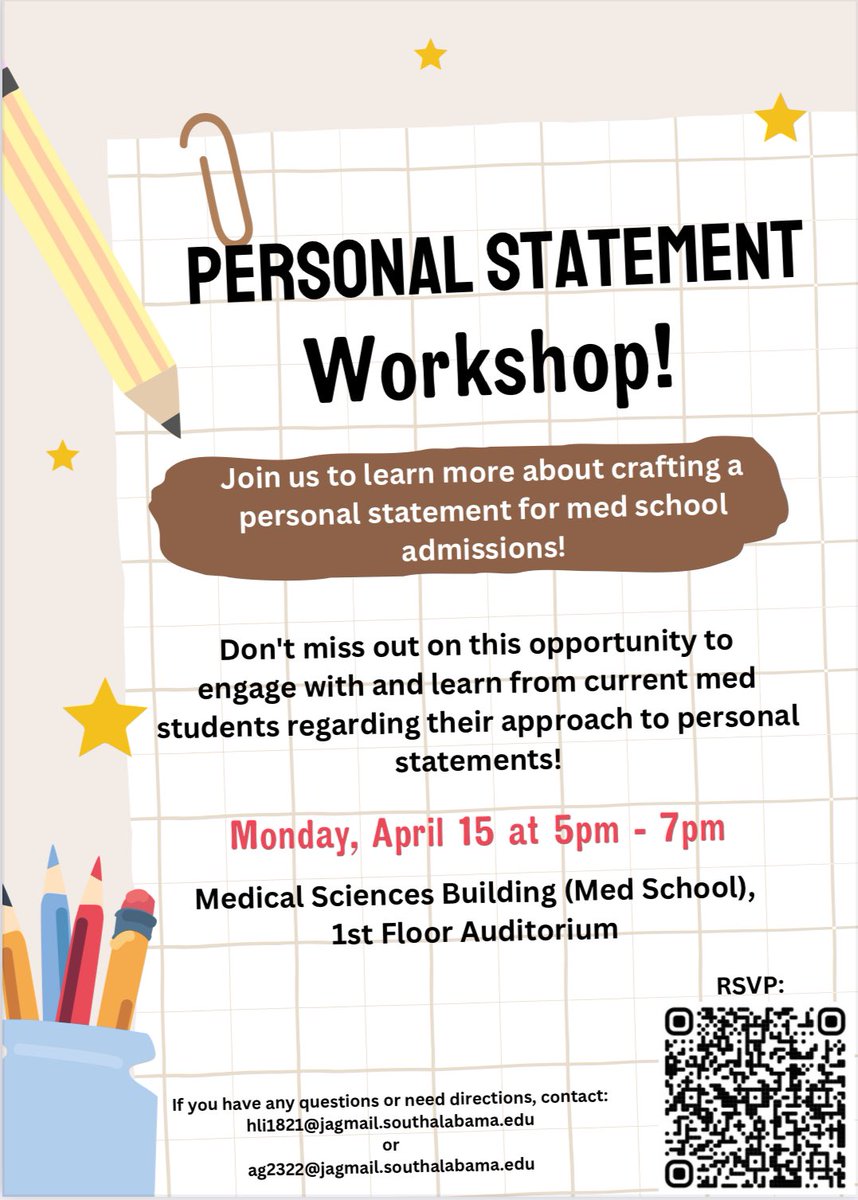USA_CAE's tweet photo. Crafting your personal statement just got easier! Join our workshop to receive expert guidance and make your application standout. #GoJags! 🐾 https://t.co/wuXTG3kqak