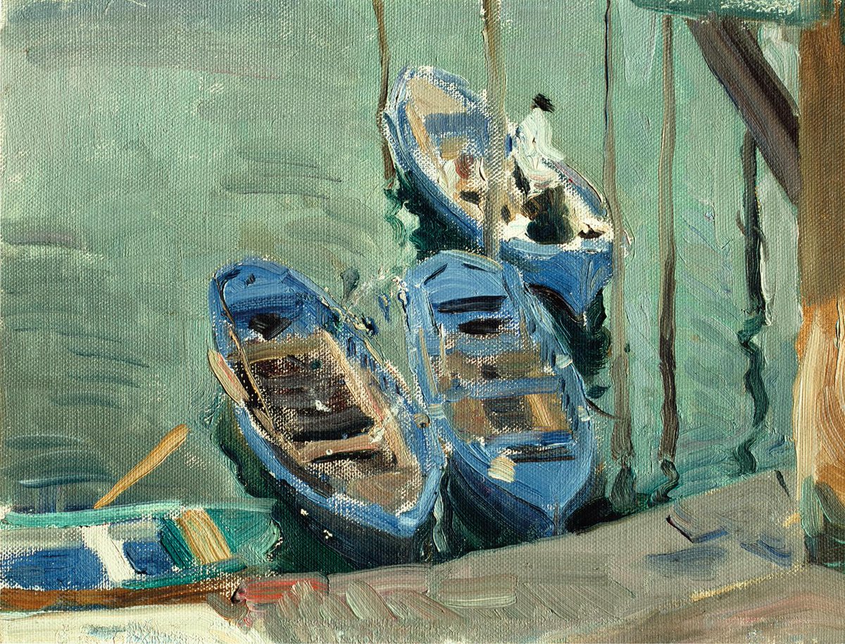 #DiaMundialDelArte Cualquier apunte de Sorolla es arte. Traineras de Pasajes, 1904