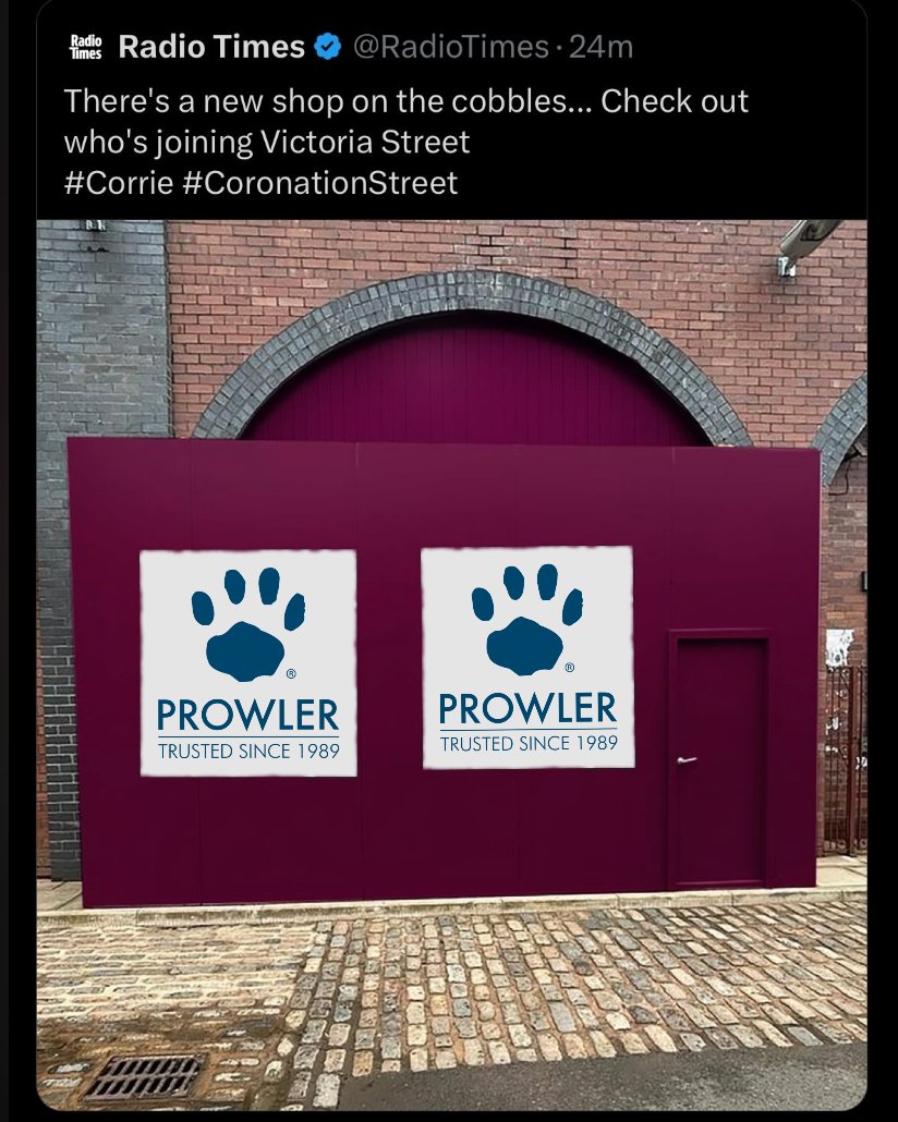 OMG Weatherfield is getting a Prowler store! 🏳️‍🌈 I hope they don't get that awful Sean selling poppers to Tod! @prowlerstores #Corrie