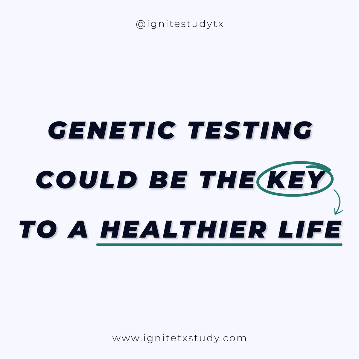 Have you thought of the power your DNA has over your health?

Discovering your genetic predispositions is not just a matter of curiosity, but could be the key to a healthier and more fulfilling life.

With genetic testing, you can better understand your body and take preventive
