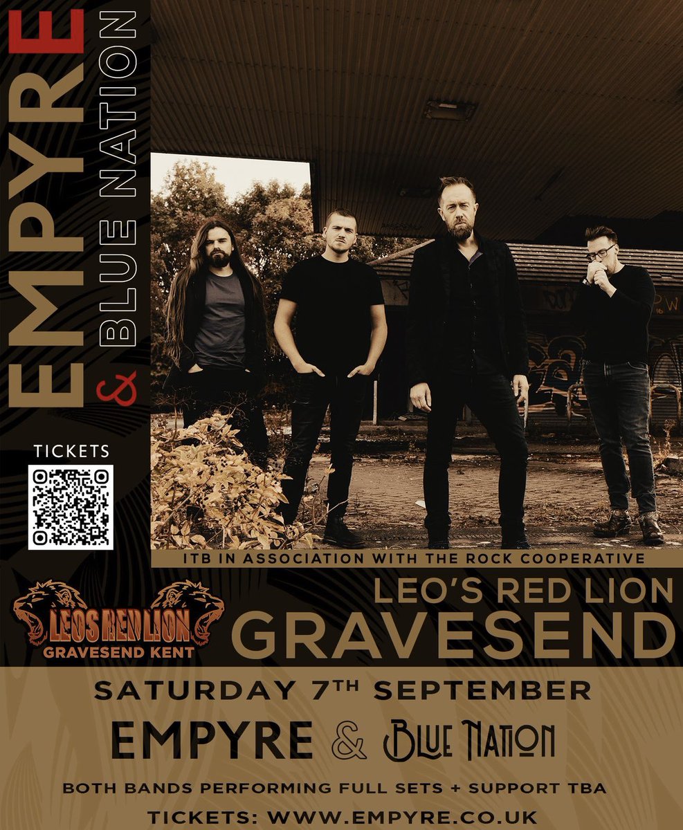 Tickets booked for a vibe killing evening with @EmpyreRock & @bluenationmusic in September at #LeosRedLion Gravesend 🤘🏻