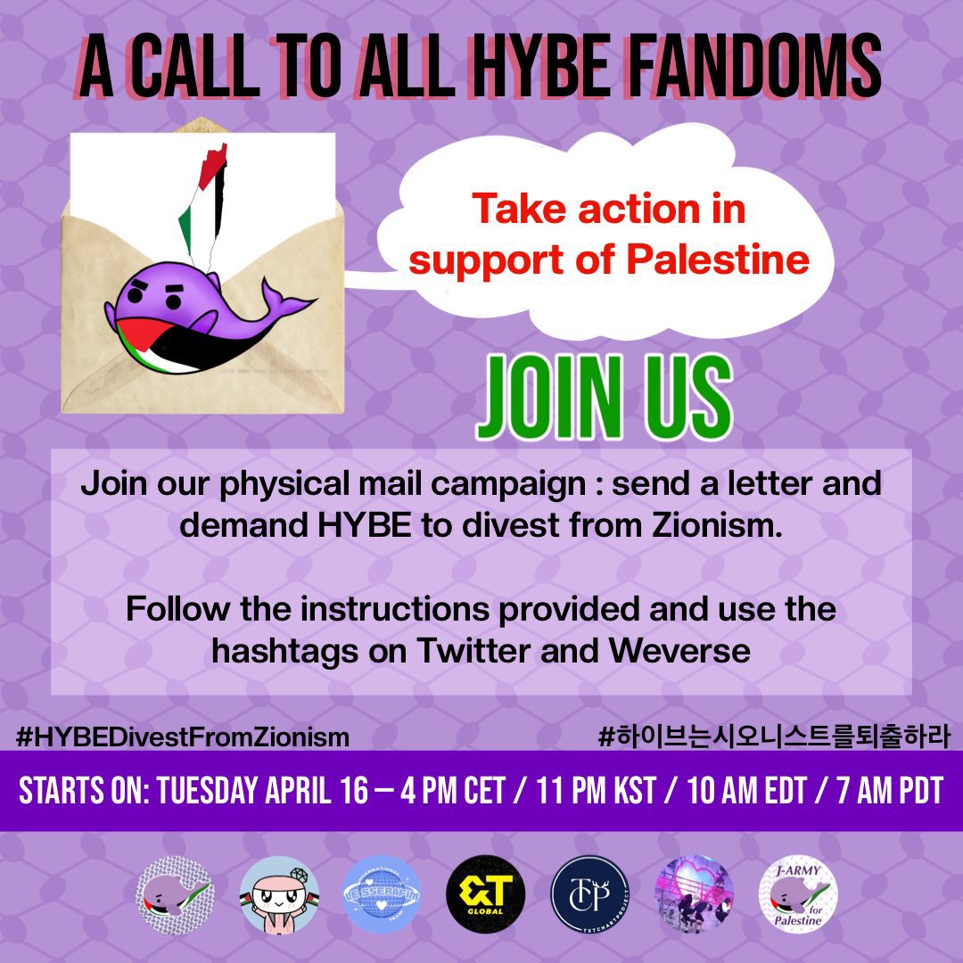 🚨CARATs! Get ready for another physical mailing campaign to HYBE! We HAVE to do our best this time until they meet our demands! So join us on Tuesday April 16th, from 11 pm KST🍉💎