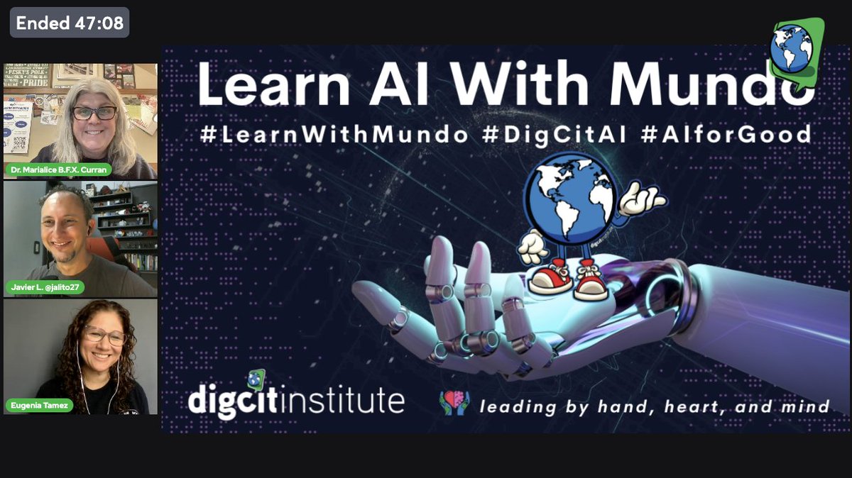 So much joy recording our @LearnWithMundo #AI presentation in English, Spanish & Portuguese for @ISTEcommunity #GlobalIMPACT Virtual Conference! 🗓️ April 27 🔗 Register: sites.google.com/view/global-im… #LearnWithMundo #ISTECommunityLeaders #GenAI #AIforGood #UseTech4Good #DigCitAI