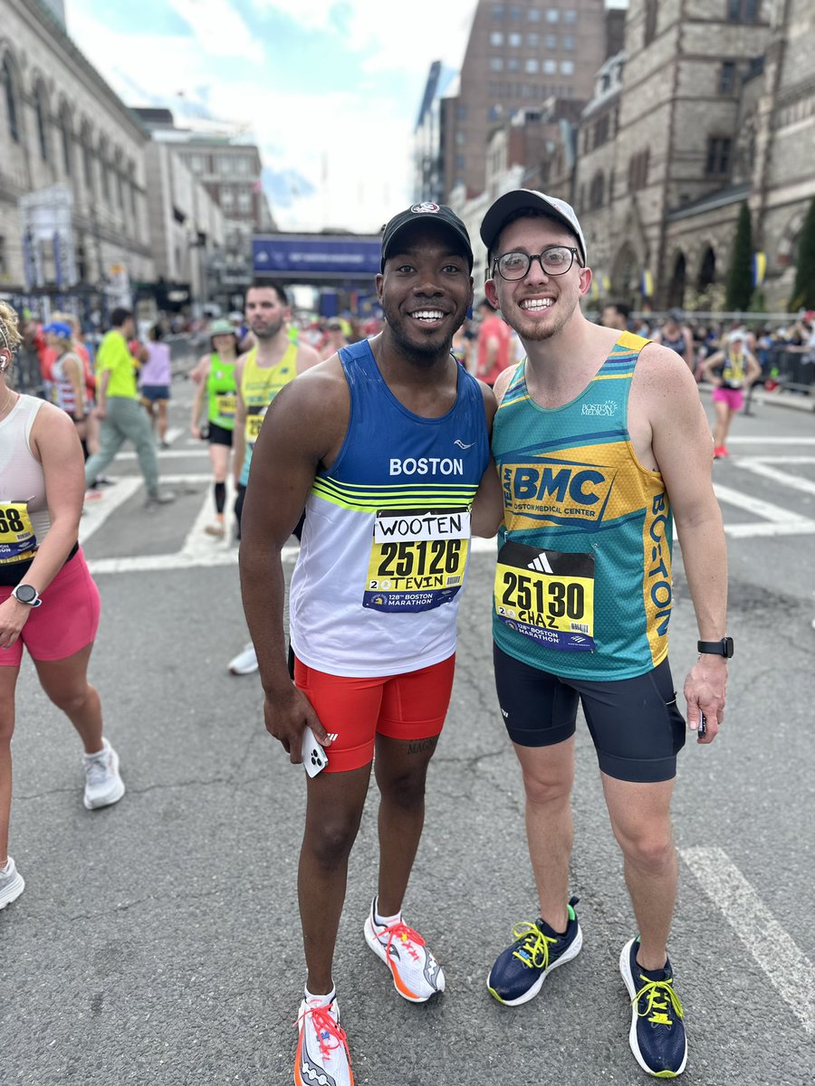 When your wife who is in the medical tent finds your coworker who just finished his first Boston Marathon! Congratulations @TevinWooten! We are all cheering for you here at @NBC10Boston.