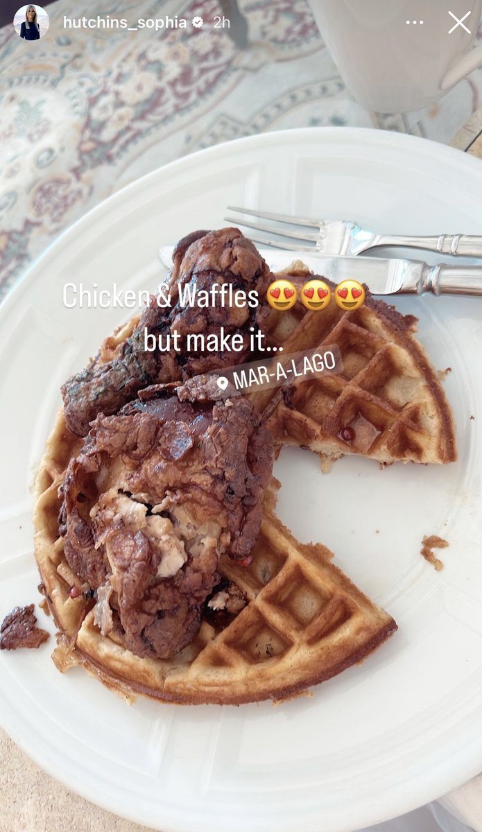 Chicken & waffles at Mar-a-Lago