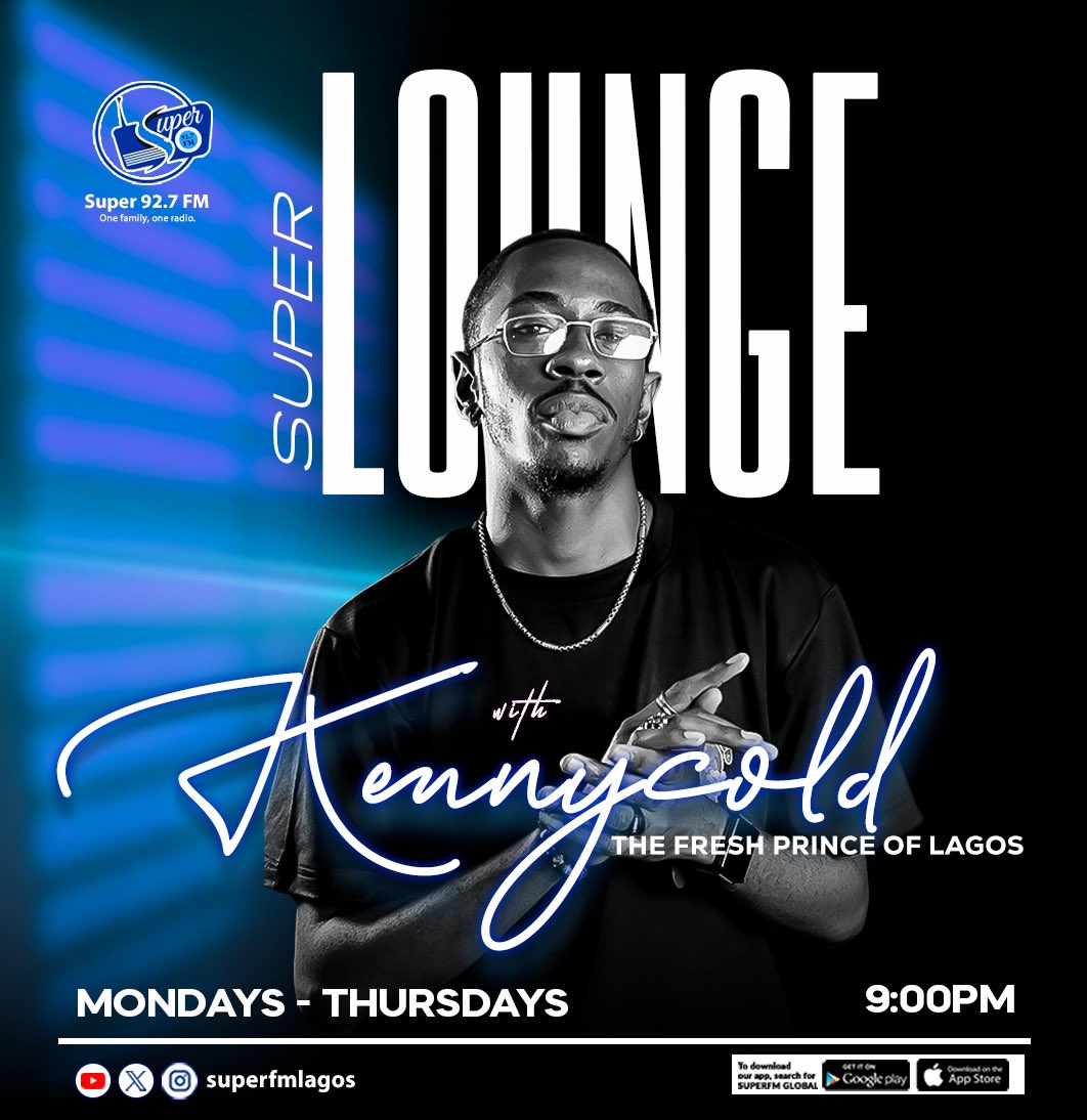 SuperFMLagos's tweet image. It’s time for the SUPER LOUNGE!!

@kenny_cold_ x Big bella live on air till midnight with all the late night gist serving it hot. 🔥

#superfmlagos

Listen live 👉🏾 superfm.online/Lagos