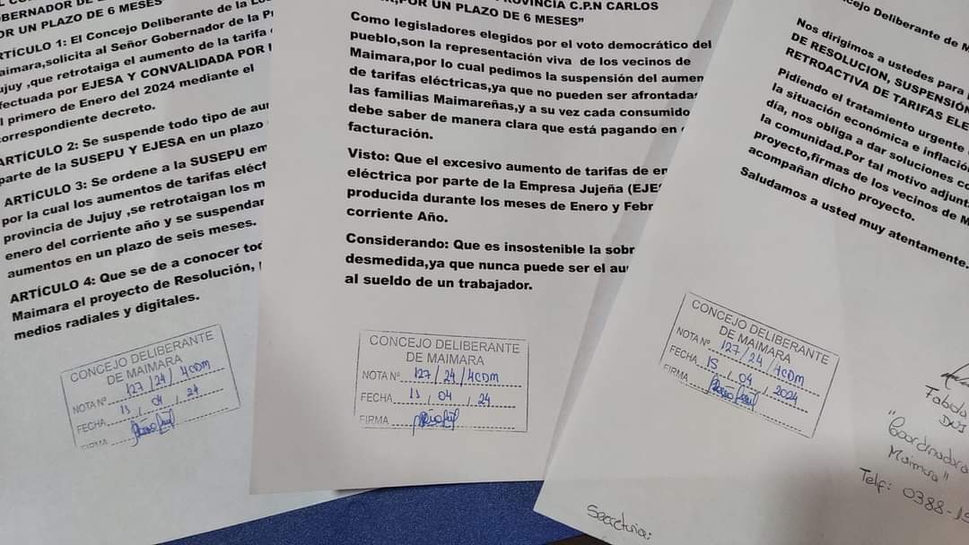SomosMas_PJ's tweet photo. #NoAlTarifazo L@s compañer@s de entregaron al Concejo Deliberante de #Maimara un proyecto para retrotraer las tarifas de servicios al 2024.
La Rama Femenina-Pj Maimara trabajaron toda la semana buscando las firmas, de l@s trabajador@s, que acompañen el proyecto. https://t.co/Qv3gSTaIYJ