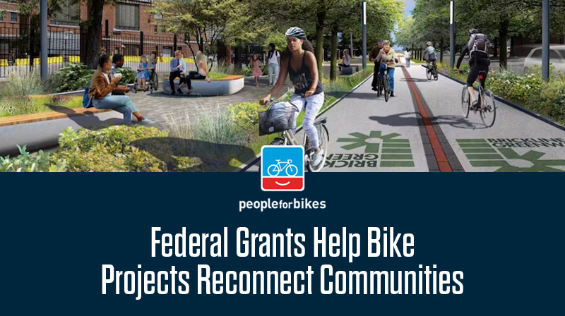 Bikes were a big winner in USDOT’s recent round of grant awards for the highly competitive Reconnecting Communities and Neighborhoods Program. Learn how federal grants help bike projects reconnect communities at bit.ly/4avw1b8