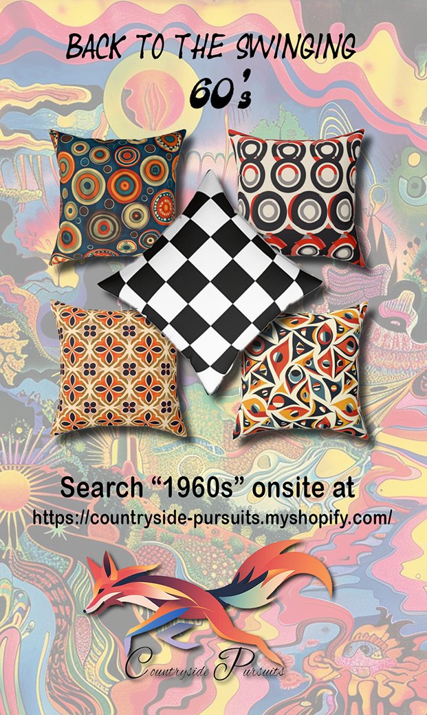countryside-pursuits.myshopify.com/collections/al…
***
Back to the #swinging #1960s with these #fantastic #cushions 
#swinging60s #vintage #vintagelove #VintageCollectibles #retro_mode #Collectibles #america1960 #1960sUSA #lounge #homefurnishings #softfurnishings #homedecor #vibrant #Groovy #madeintheUSA